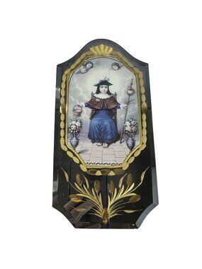 Vintage Holy Child Santo Nino De Atocha Wall Mirror